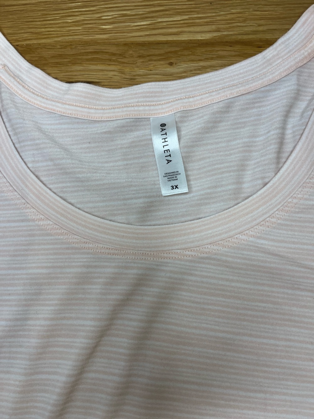 Athleta Pale Blush Ribbed Crew Neck Top 3X - Picture 2 of 4